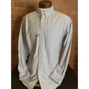 Cremieux Mens Blue Long Sleeve Shirt Button Down Size L Slim Fit Classic